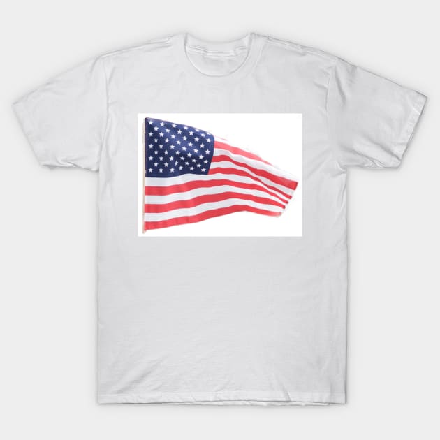 American stars and stripes flag isolated on white, in breeze. T-Shirt by brians101